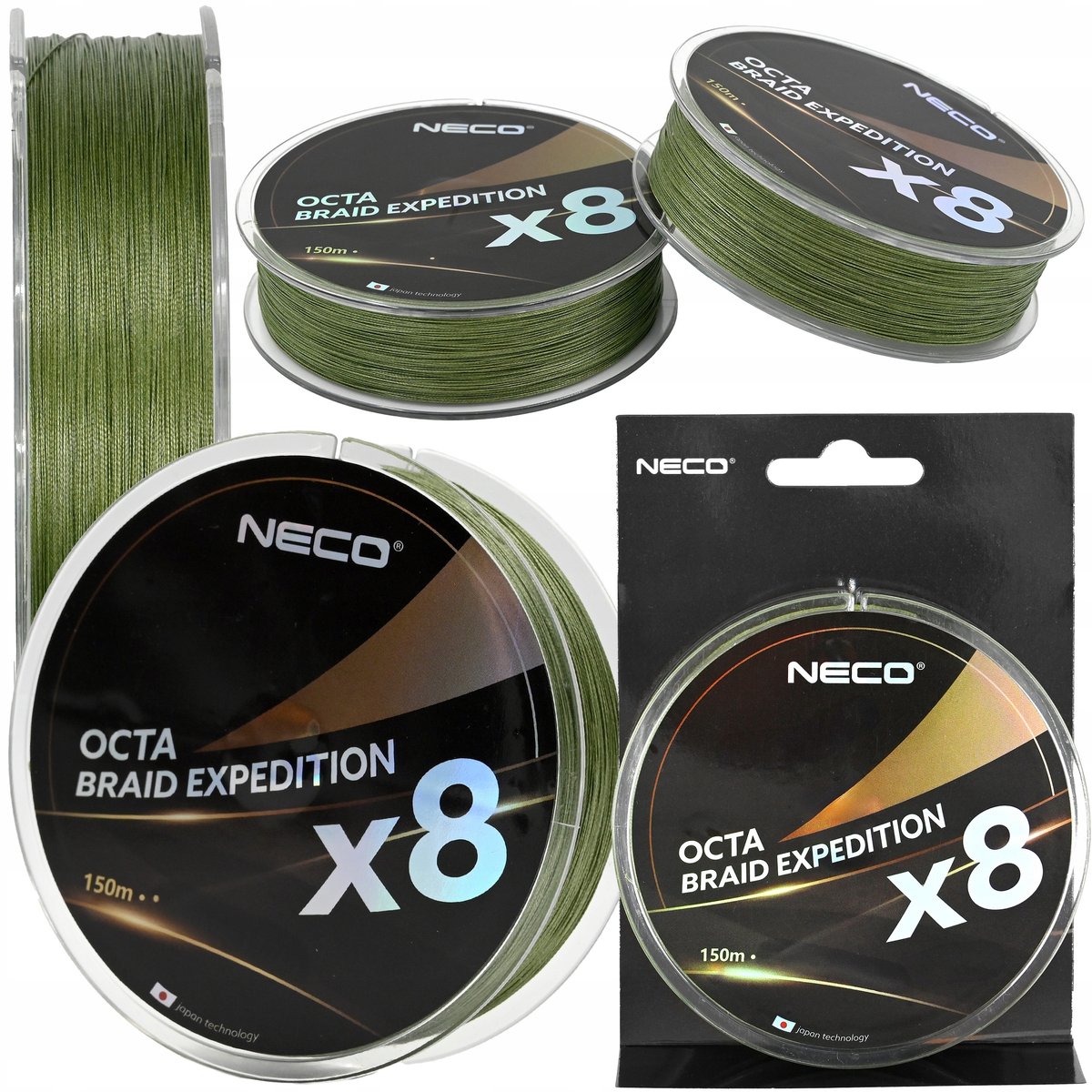 Neco Octa Braid Expeditie x8 Vislijn 150m 0,28mm Groen 28,6kg