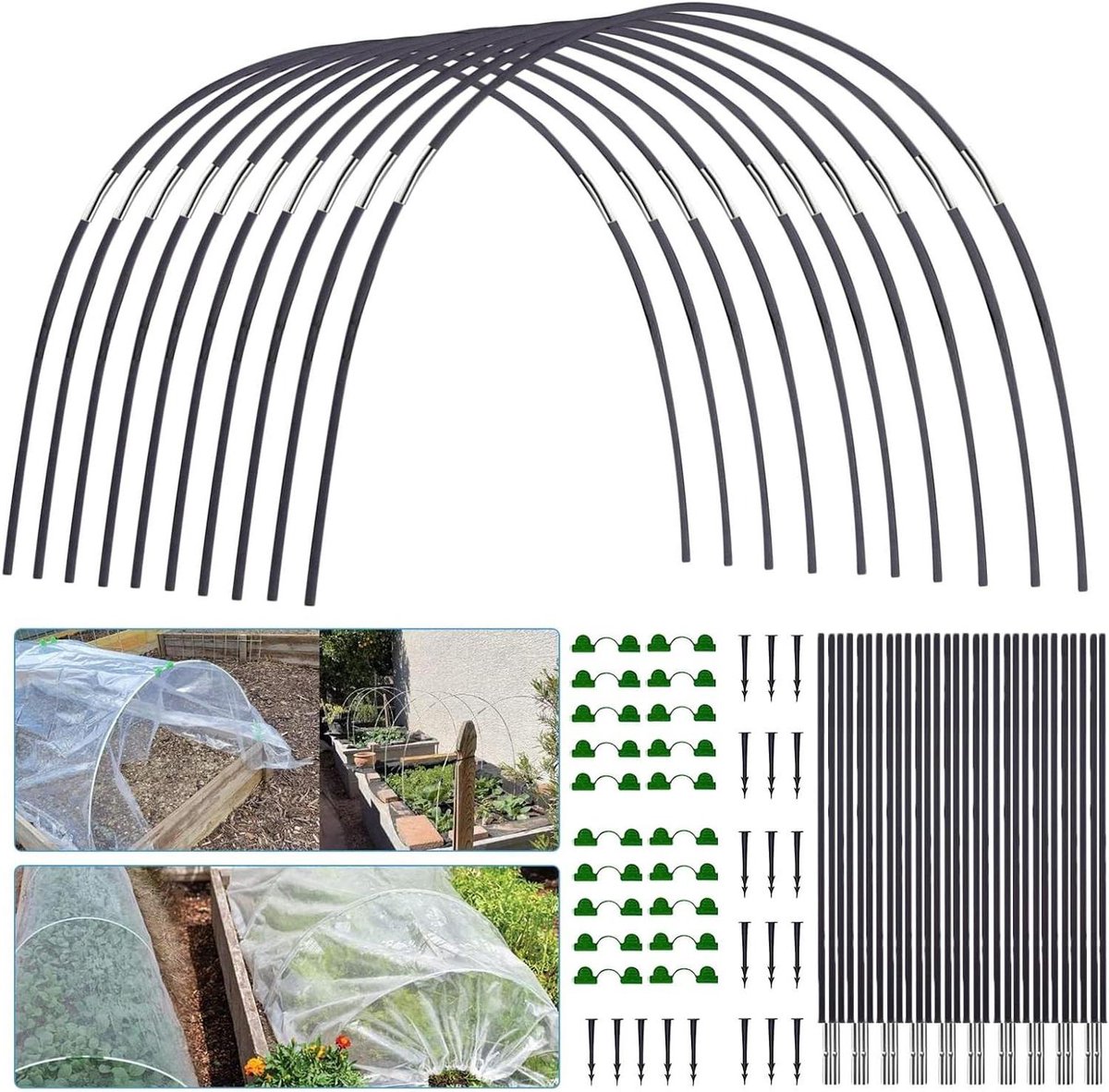 Broeikas beugel - Tuinbanden - Planten Kweken - Duurzaam Glasvezel - 30 stuks - Groen