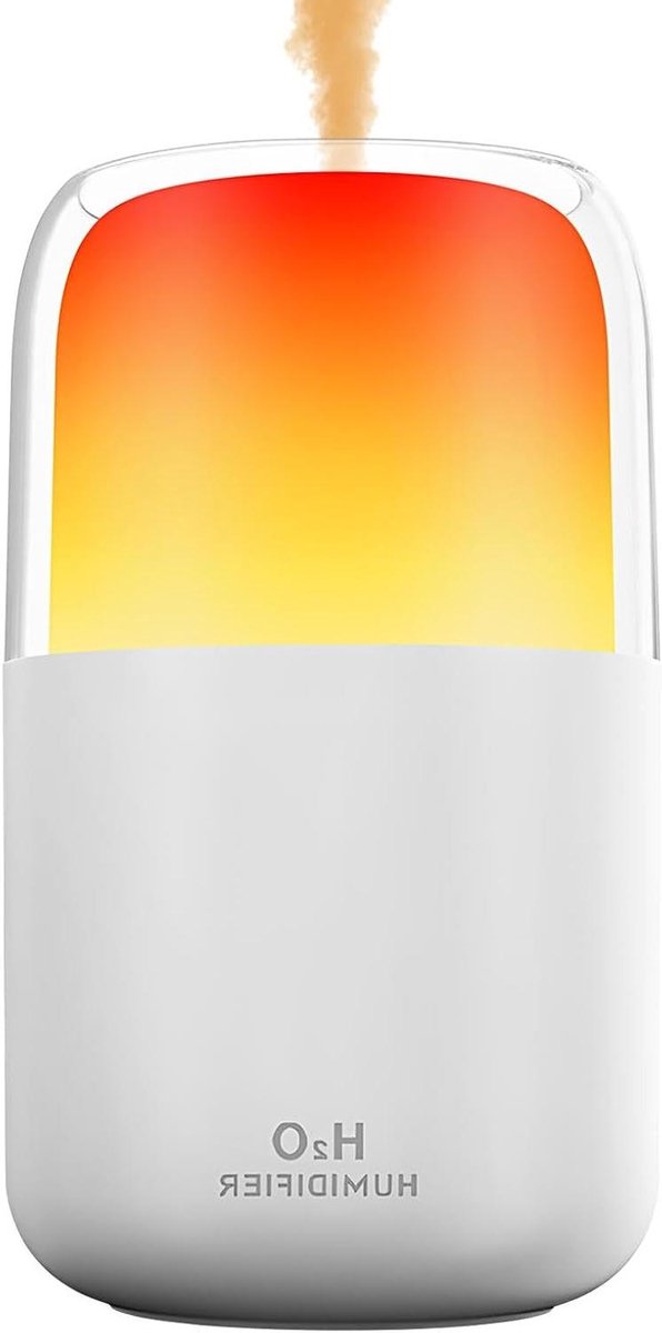 Desktop luchtbevochtiger - Vlam effect - Sfeer creëren - Twee sproeimodi - 280 ml tank - Wit