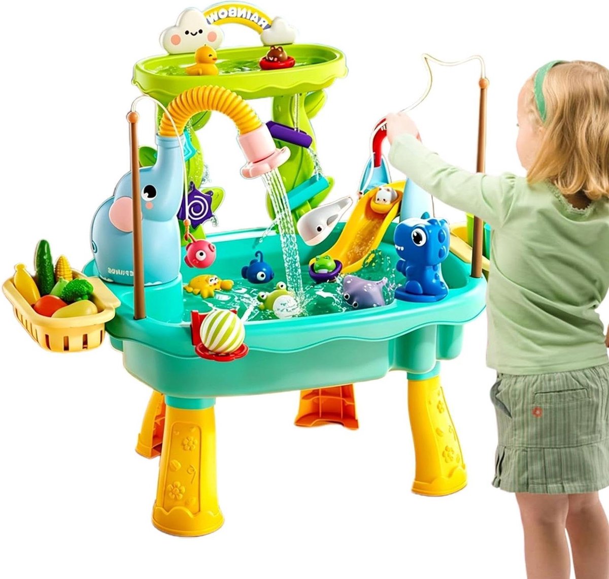 Watertafel - Buitenspeelgoed Water - Kinderspel Stimuleren - Automatische Waterpomp - 45 x 15 x 33 cm - Groen