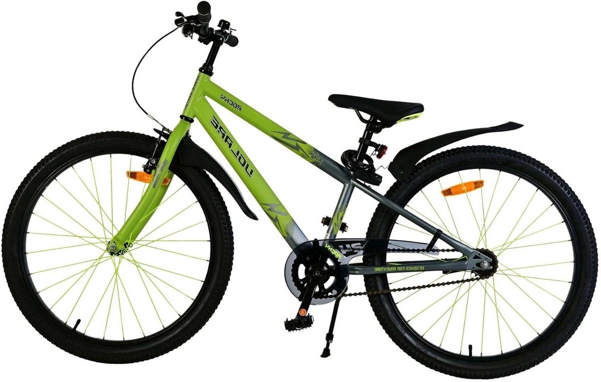 Kinderfiets Jongens - Jongensfiets - Fietsen - Met Kleurrijke Spaken - 24 inch - Groen