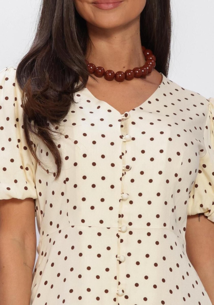 Ydence Dress Amaya Dames - Jurk - Ecru - Maat L