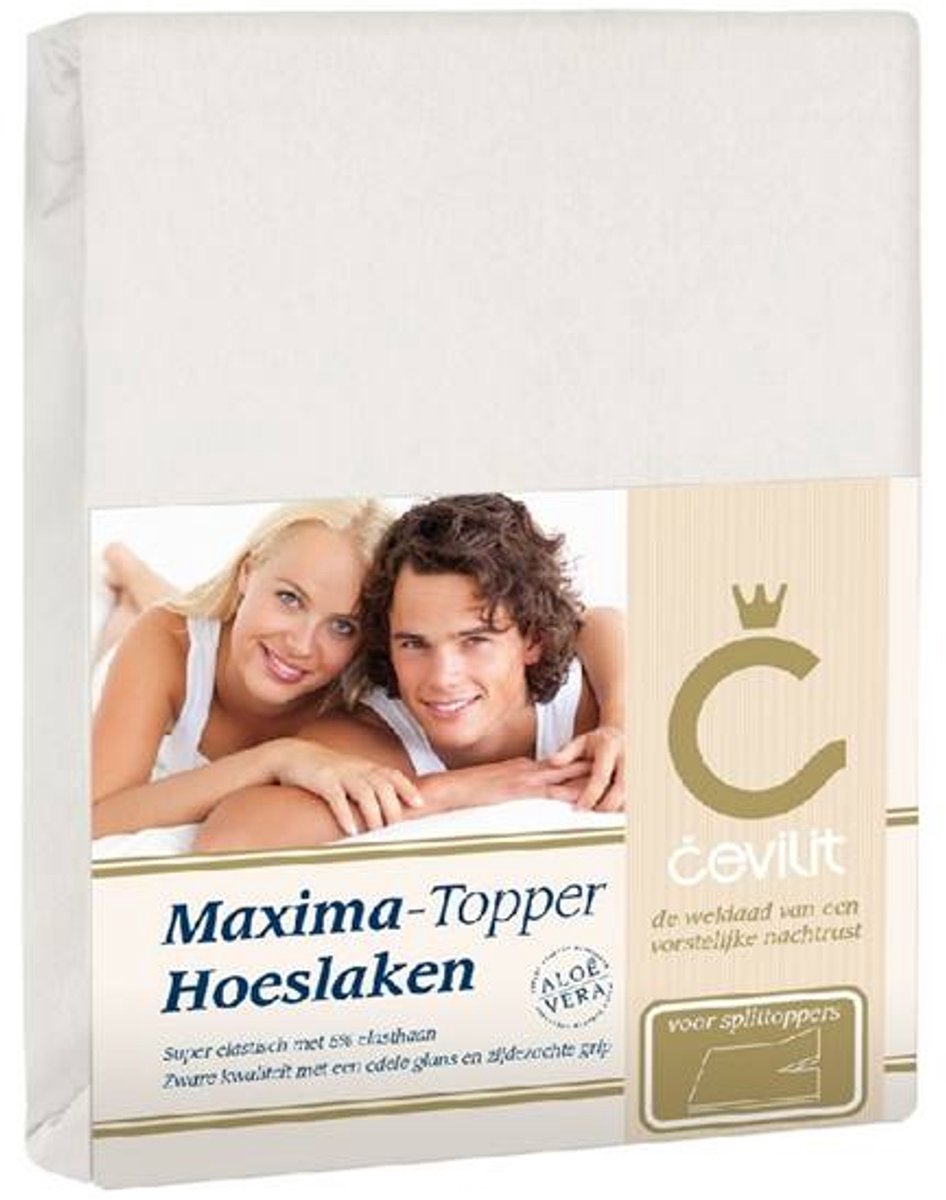 Cevilit Jersey met Elastan - Maxima Splittopper Hoeslaken - Ecru - 180x200/220 cm