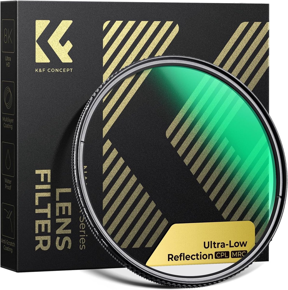 Ultra Low Reflection Circulaire Polarisatiefilter met 28 Lagen Nano Coating voor Lenzen - HD Optisch Glas, Waterdicht, Krasbestendig en Vettendicht