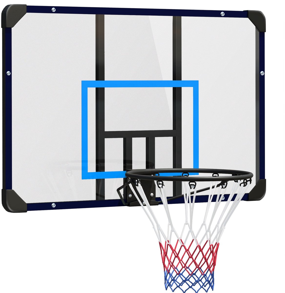 COVREO Basketbalbord 113 x 61 x 73 cm zwart staal, wandmontage voor buiten