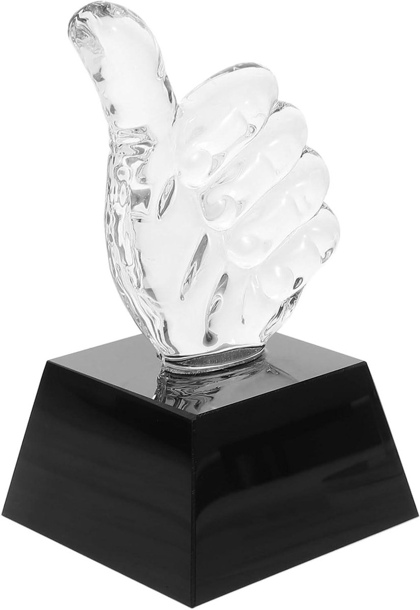 Kristallen Trofee - Award Beker - Sportevenement Beloning - Duurzaam Kristal Ontwerp - 12 x 6.6 x 6.6 cm - Transparant