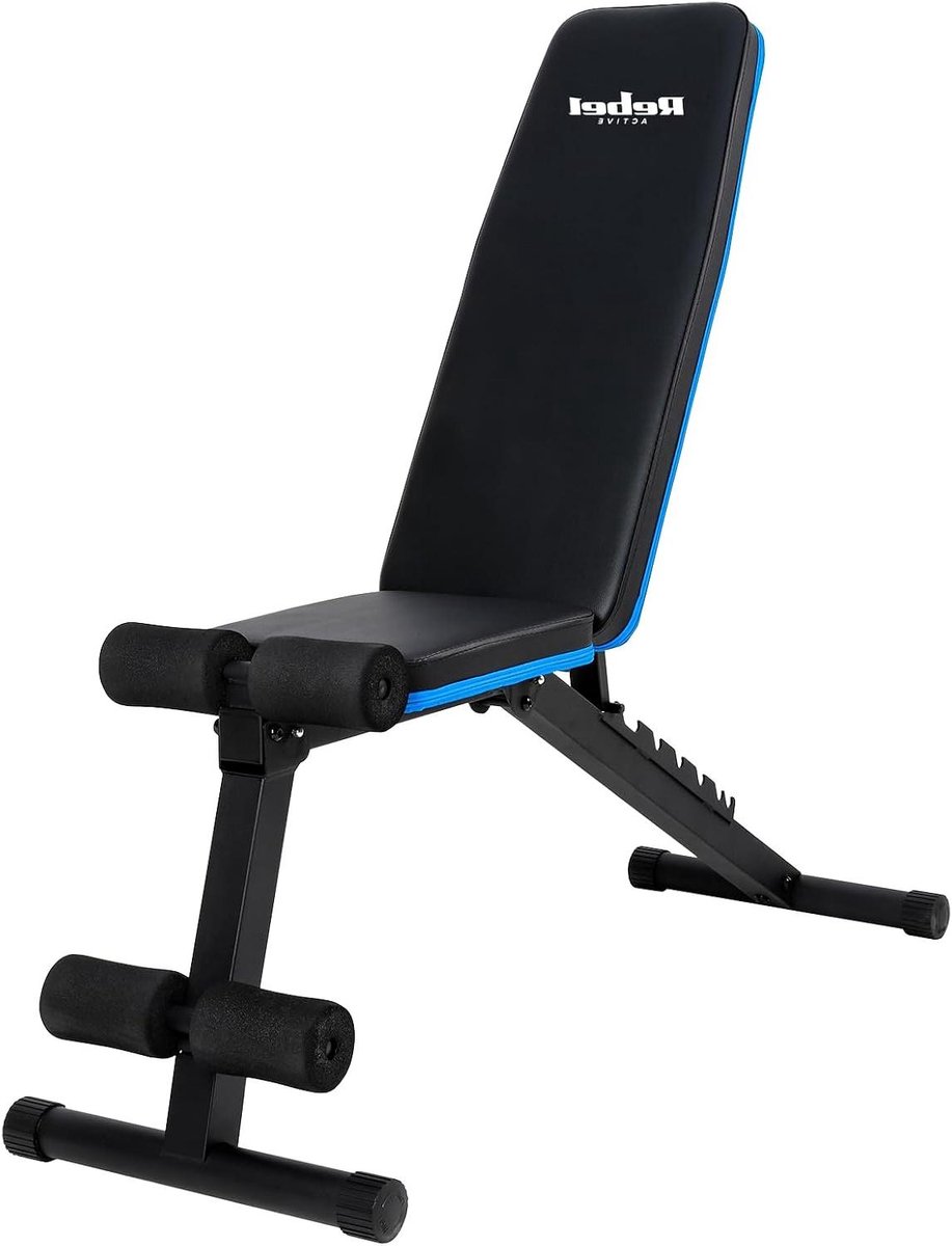 Trainingsbank - Fitnessbank Hometrainer - Krachttraining Thuis - Verstelbare Beenrollen - 170 kg Max - Zwart