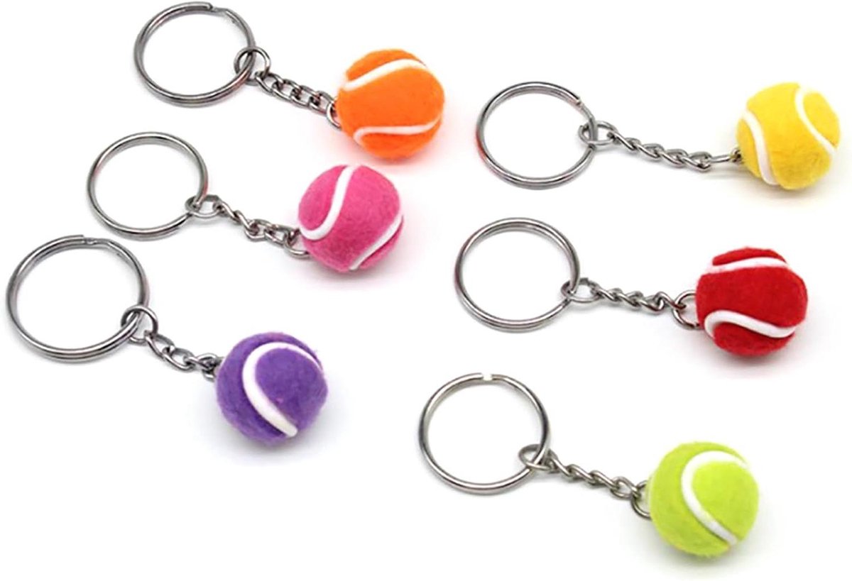 Mini Tennisbal - Sleutelhanger Decoratie - Tas Accessoire - Zacht Vilt Materiaal - 2 Cm - Rood