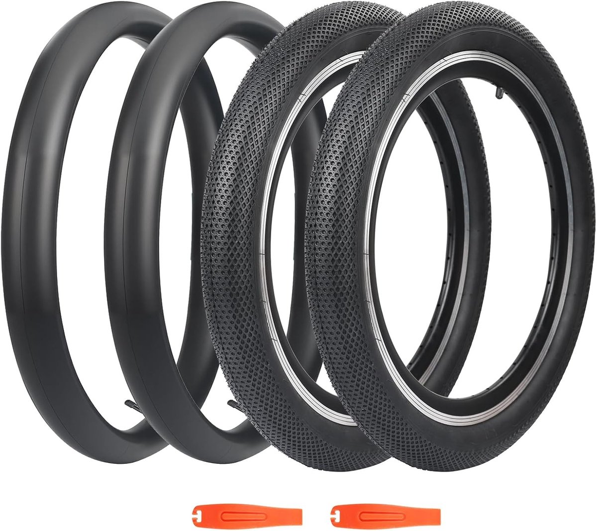 Set van 2 Opvouwbare BMX Fietsbanden 20 x 2.40 Inch met 2 Binnenbanden voor Kinderen, MTB en Freestyle Fietsen