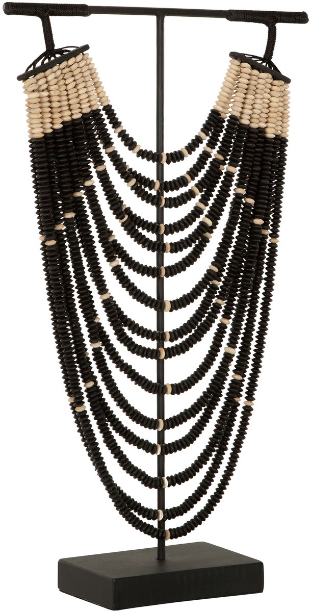 MUST Living Statue Magic Black,51x30x10 cm, wooden pearl necklage with natural - black beads