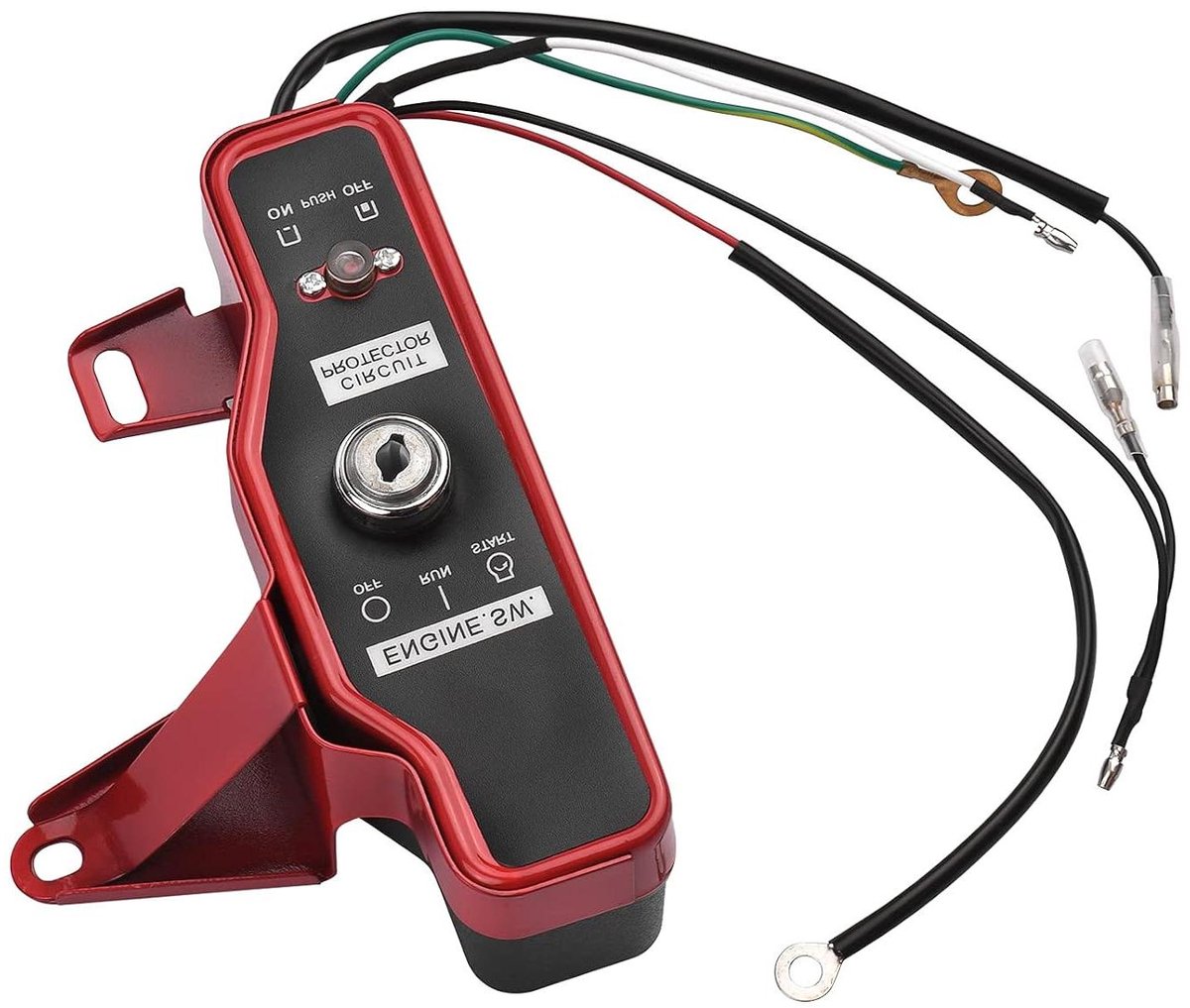 Contactsleutel Schakelaar - Ontstekingsschakelaar Motor - Machine Starten - Specifiek Voor Kleine Motoren - 5 Aansluitdraden - Rood