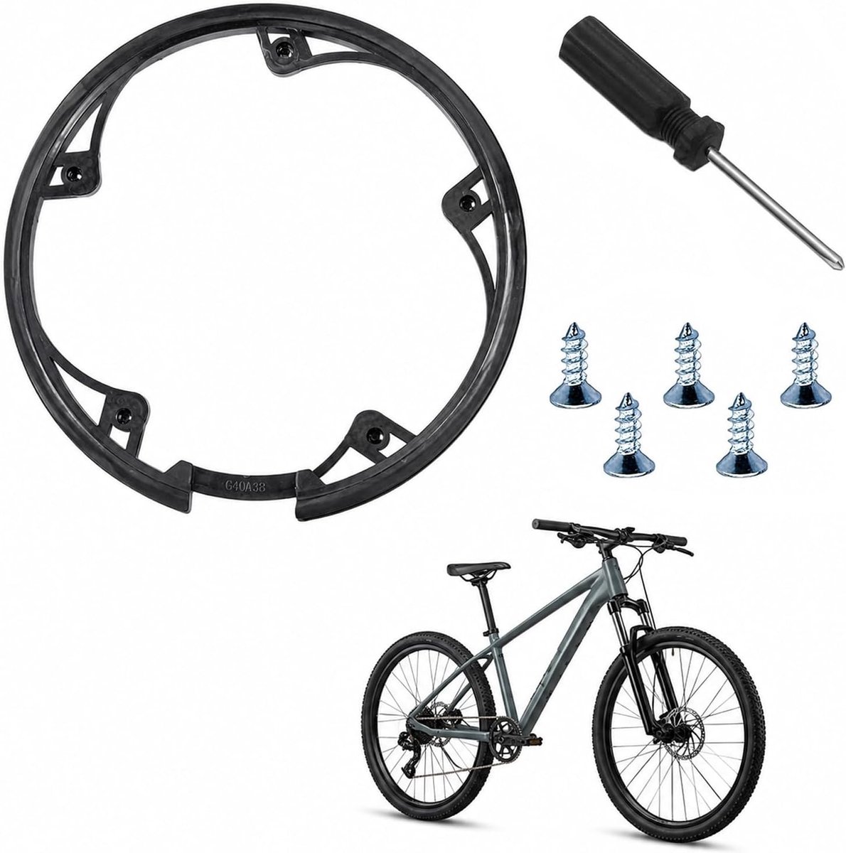 Afdekking voor kettingwiel 42 tanden, T5 MTB-crankbescherming, robuuste fietsaccessoires, ideaal voor mountainbikes en offroad gebruik