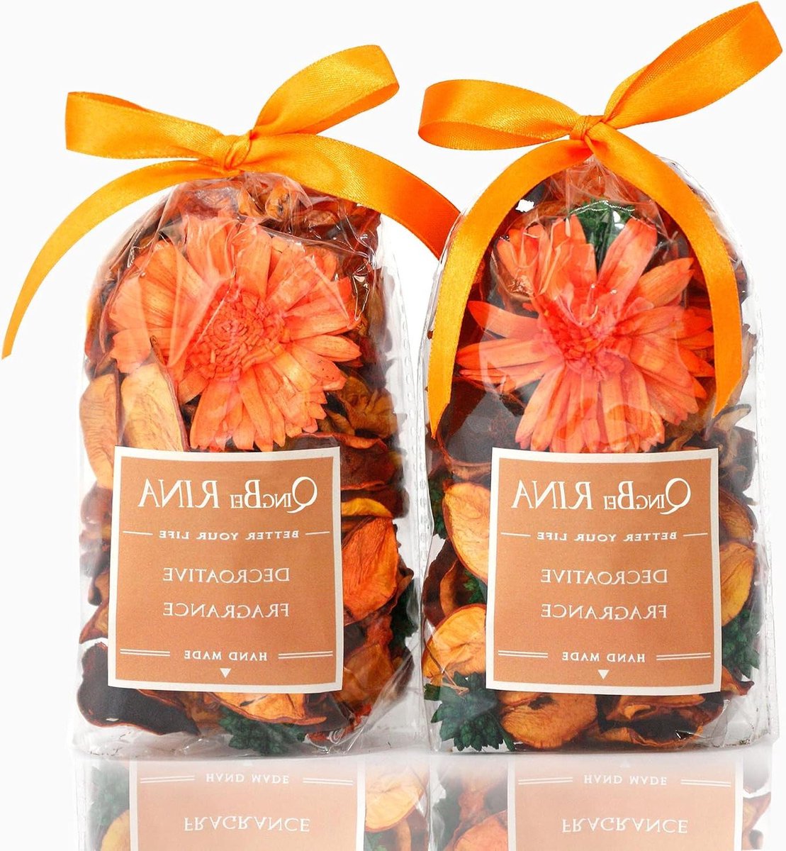 Potpourri Geur - Gedroogde Bloem - Kamer Decoratie - Handgemaakte Natuurlijke Mix - 90 Gram - Oranje