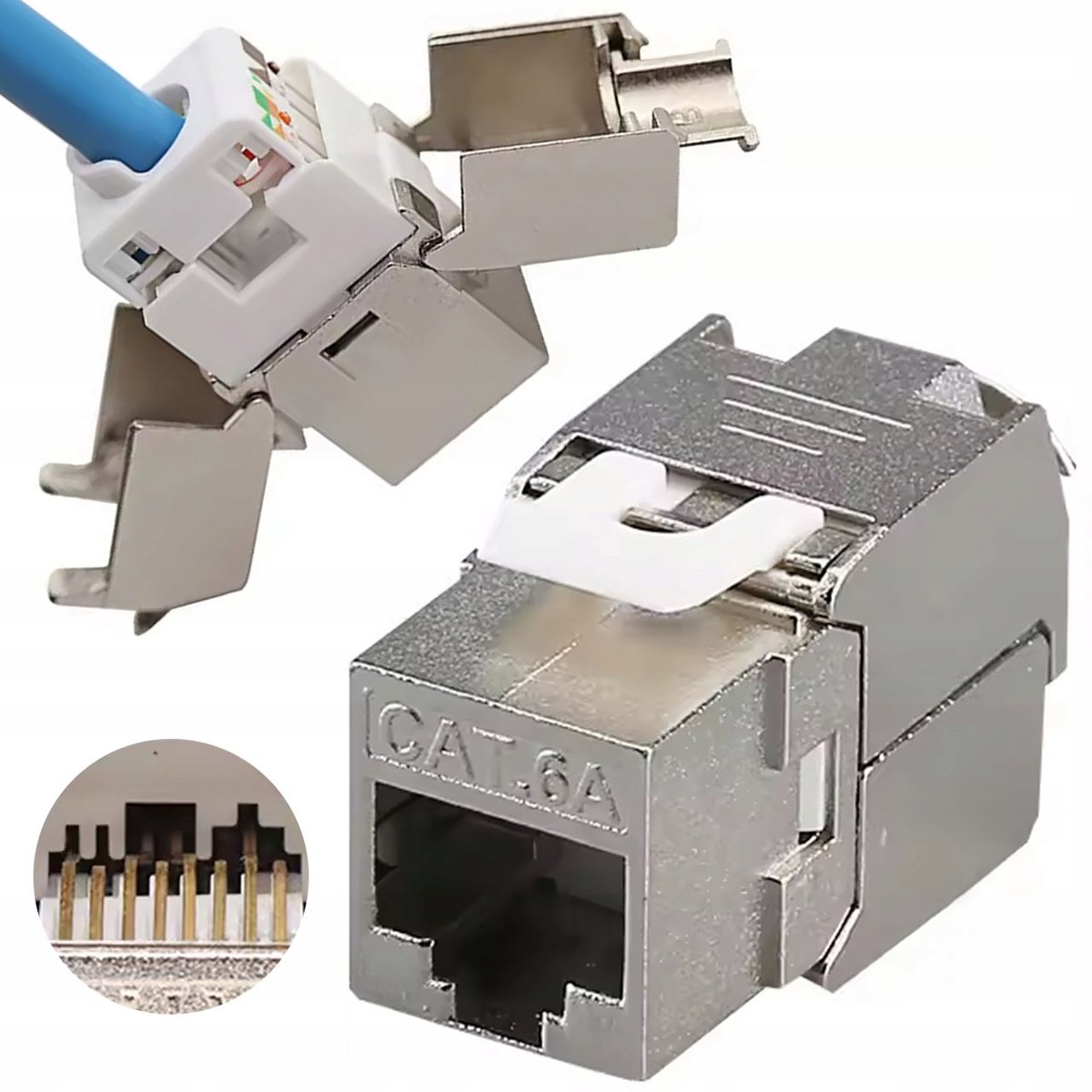 Rosfix Keystone Aansluiting FX-RJ45-6A-16 - Geshieldde RJ-45 STP Zonder Gereedschap