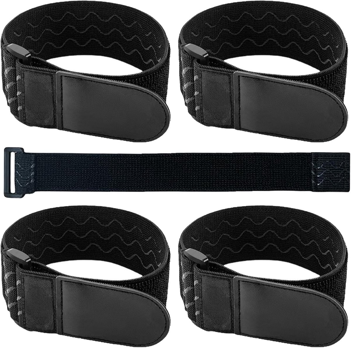 Snelbinders fiets - Zwart - 2 cm x 40 cm - Elastische Klittenbandriemen - Voor Organisatie en Transport