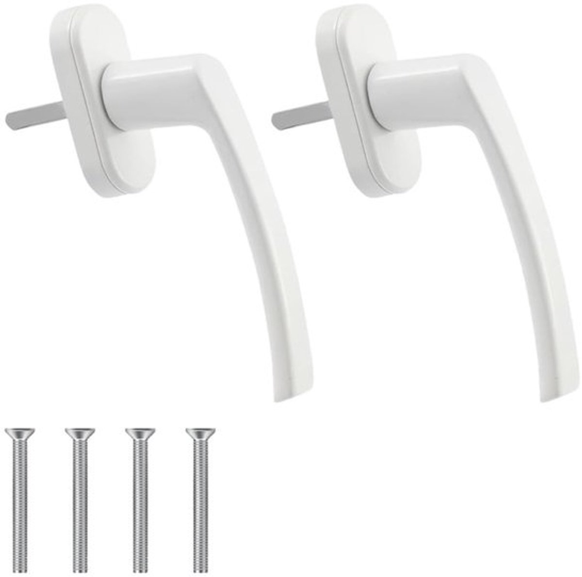 Raamgreep Aluminium - Set van 2 - Ergonomisch Design - Voor Ramen/Balkondeuren - Borgpenlengte 35 mm - Robuust/Duurzaam - Deurgreep