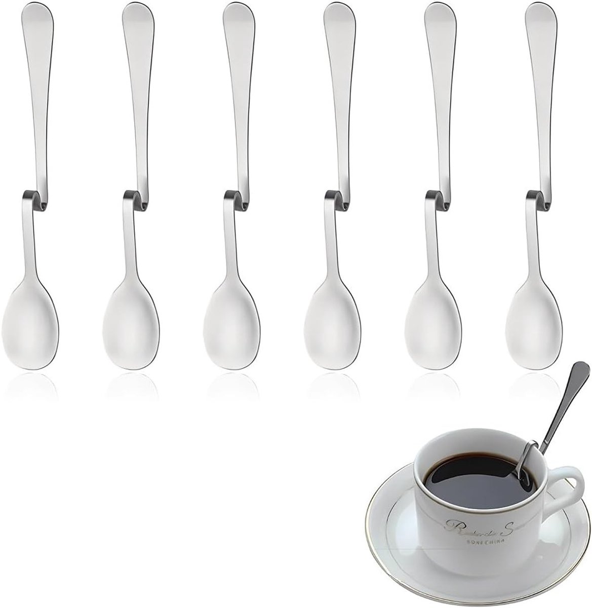 Lepelset - Roestvrij Staal - 11 cm - Geschikt voor Koffie, IJs en Desserts - Voor Thuis en Restaurants