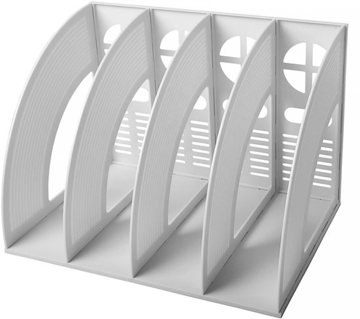 File Organizer - Stevige Bureau Documenthouder - 4 Secties - Opslag voor Tijdschriften - Hoogwaardig Plastic - Grootte 13,2x9,3x9,3 inch