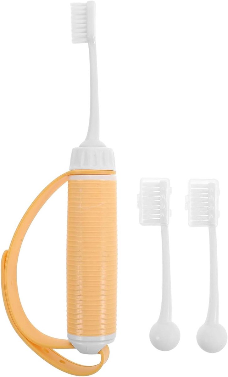 Tandenborstel met handvat - Aangepaste tandenborstel senioren - Verbeteren mondhygiëne - Ergonomische grip met lussen - 22 cm - Diverse kleuren