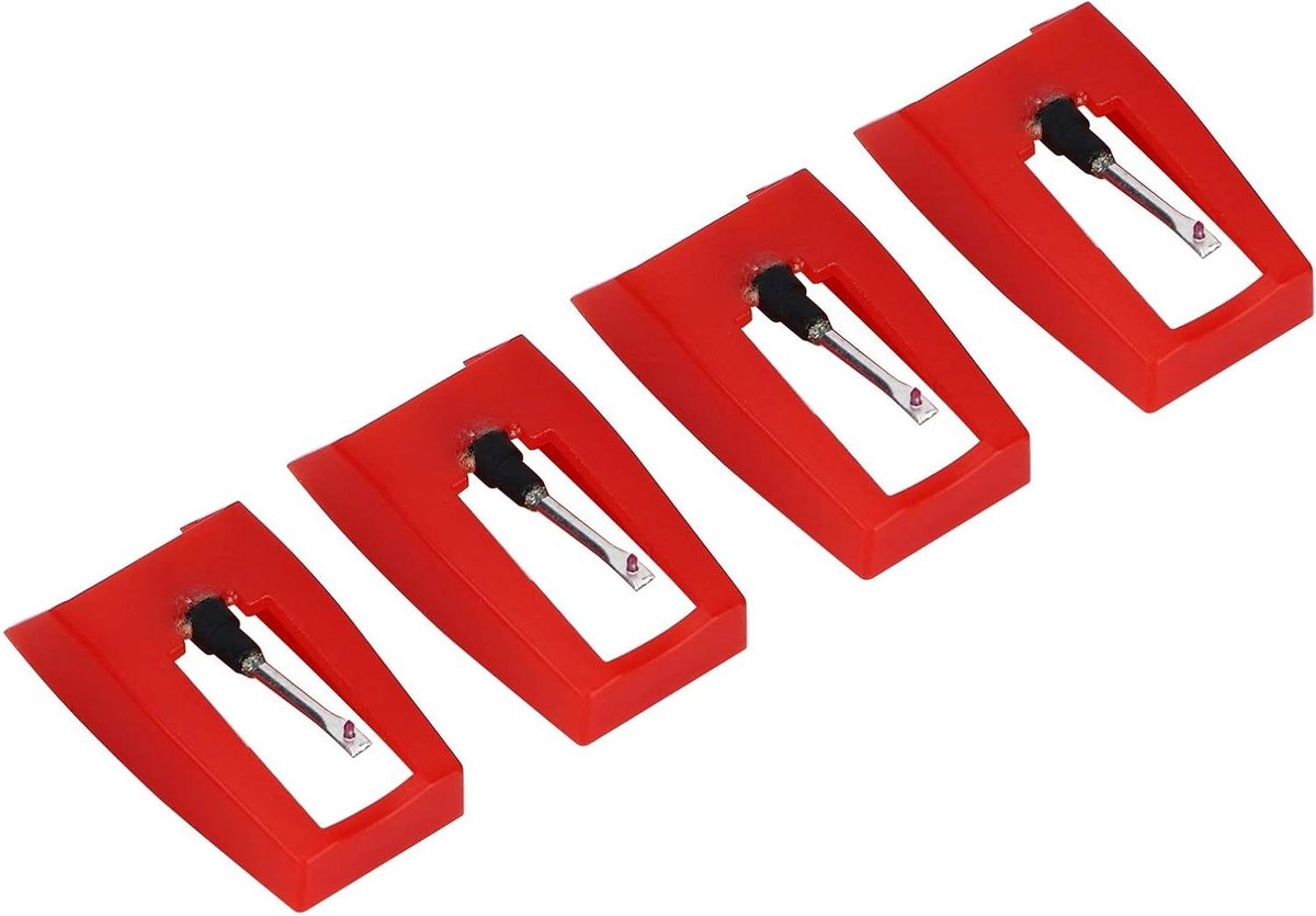 Platennaald Set - Naald Platenspeler - Muziek Luisteren - Taps Toelopend Diamant Keramisch - 4 Stuks - Zwart