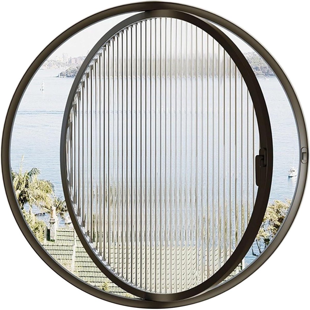 Rond Raam - Ventilatiepaneel - Ruimte Verbeteren - 360 Graden Draaibaar - 49 cm - Zwart