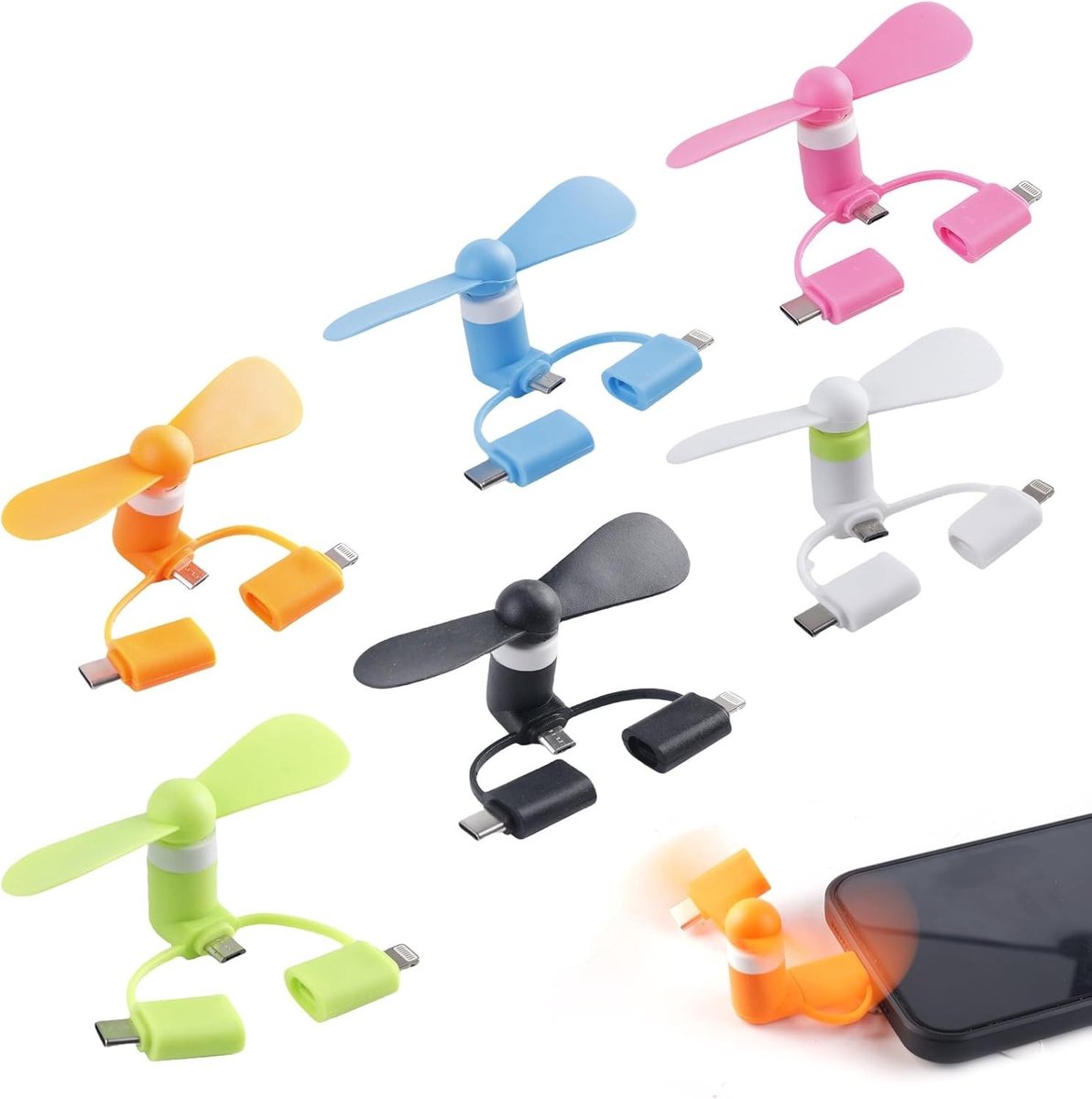 Mini-Mobiele Telefoonventilator - Roze - 87 x 26 x 25 mm - Draagbare USB-Koeler met Roterende Ventilator - Voor Smartphones