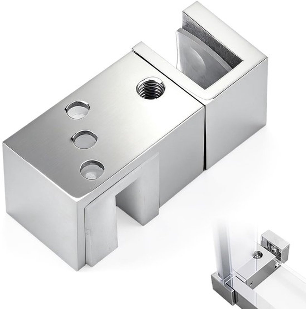 Onderste Geleiding Verstelbaar - Schuifdeur Geleider - Houderclip - Roestvrij Staal - Aluminium - Set van 1 - Schuifdeurgeleider