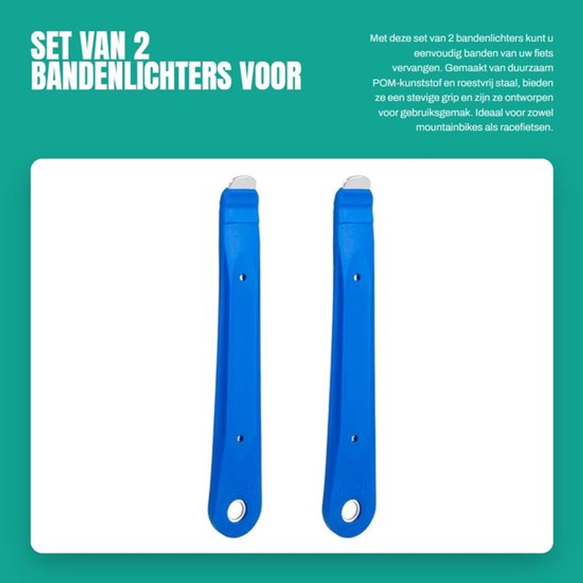 Bandenlichters Ergonomisch Ontwerp - Bandenlichters Fiets - Bandenlichters Mountainbike - Bandenlichters Racefiets - Lichtgewicht - 15 cm Lengte - Bandenhefboom
