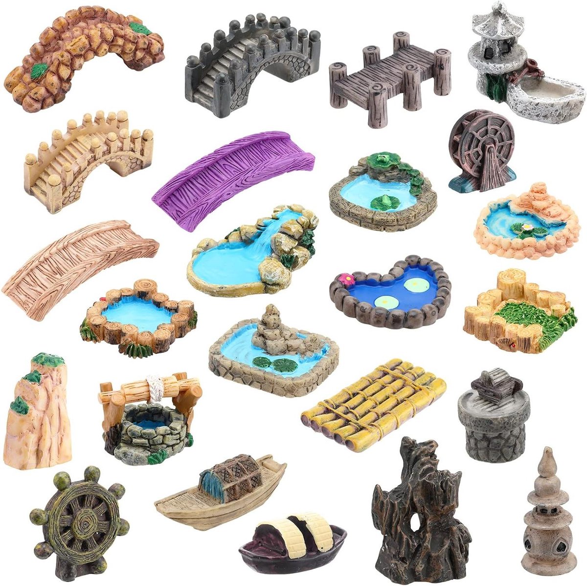Miniatuur Tuin Accessoires - Fairy Tuin Beeldjes - Decoratie DIY Ambachten - Set van 24 stuks