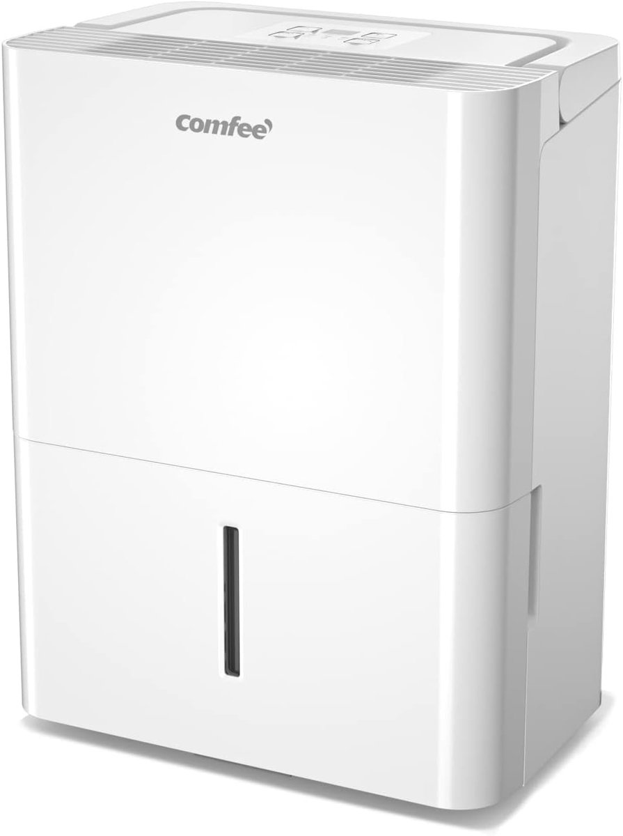 Luchtontvochtiger 12L/24u – Stil 45 dB – Voor Ruimtes tot 35 m² – Compact & Draagbaar – Wit