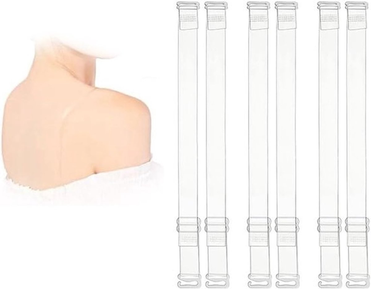 Drie paar transparante verstelbare bh-harnasjes, onzichtbare vervangende schouderbanden, antislip en comfortabel voor elke bh