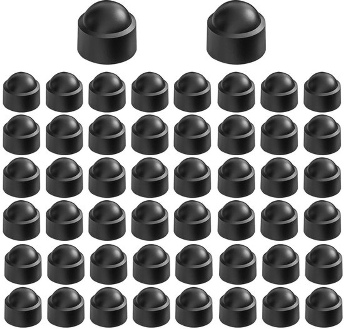 Ronde hexagonale beschermcaps en moeren, 50 stuks M8, kunststof schroefdeksels, zwarte hexagon moeren, schroefbescherming en bevestigingsaccessoires