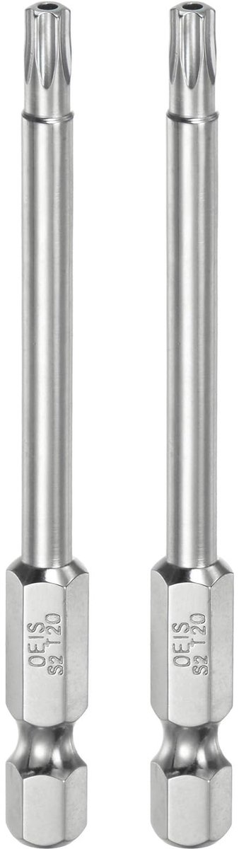 Torx Bit Set T20 - 2 Stuks, 1/4" Sechskantschaft, 75mm, S2-Staal