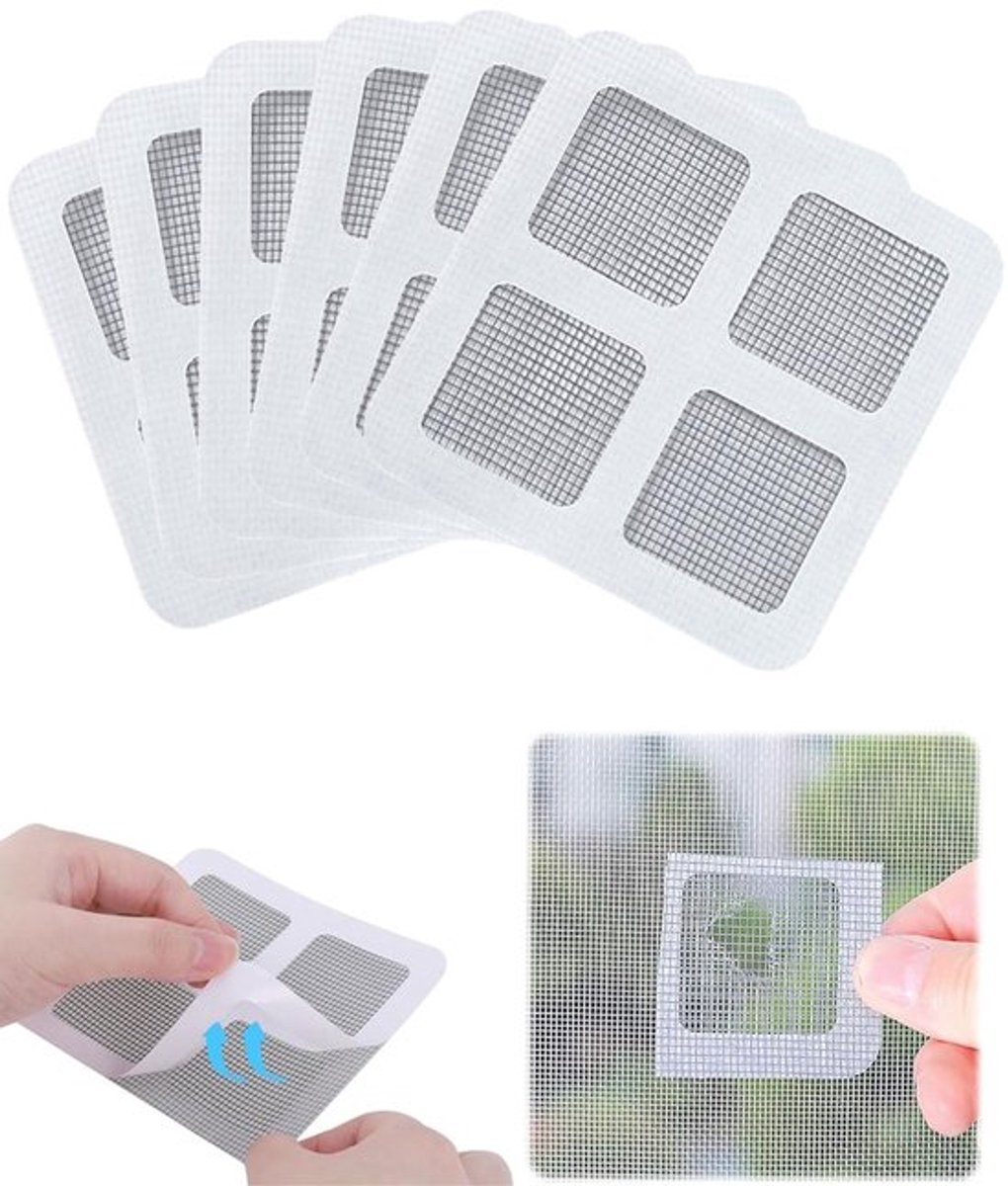 Vliegenreparatieset - Vlieengaas - Insectennet - Reparatieband - Zelfklevend - Op maat te snijden 10 x 10 cm