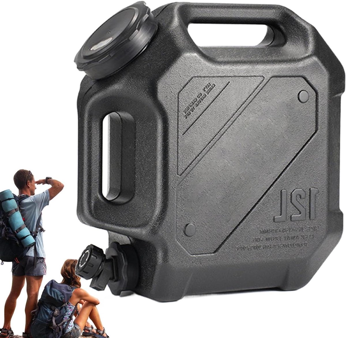 Watercontainer - Watertank - Buitenactiviteiten - Lekvrij ontwerp - 12 liter - Zwart