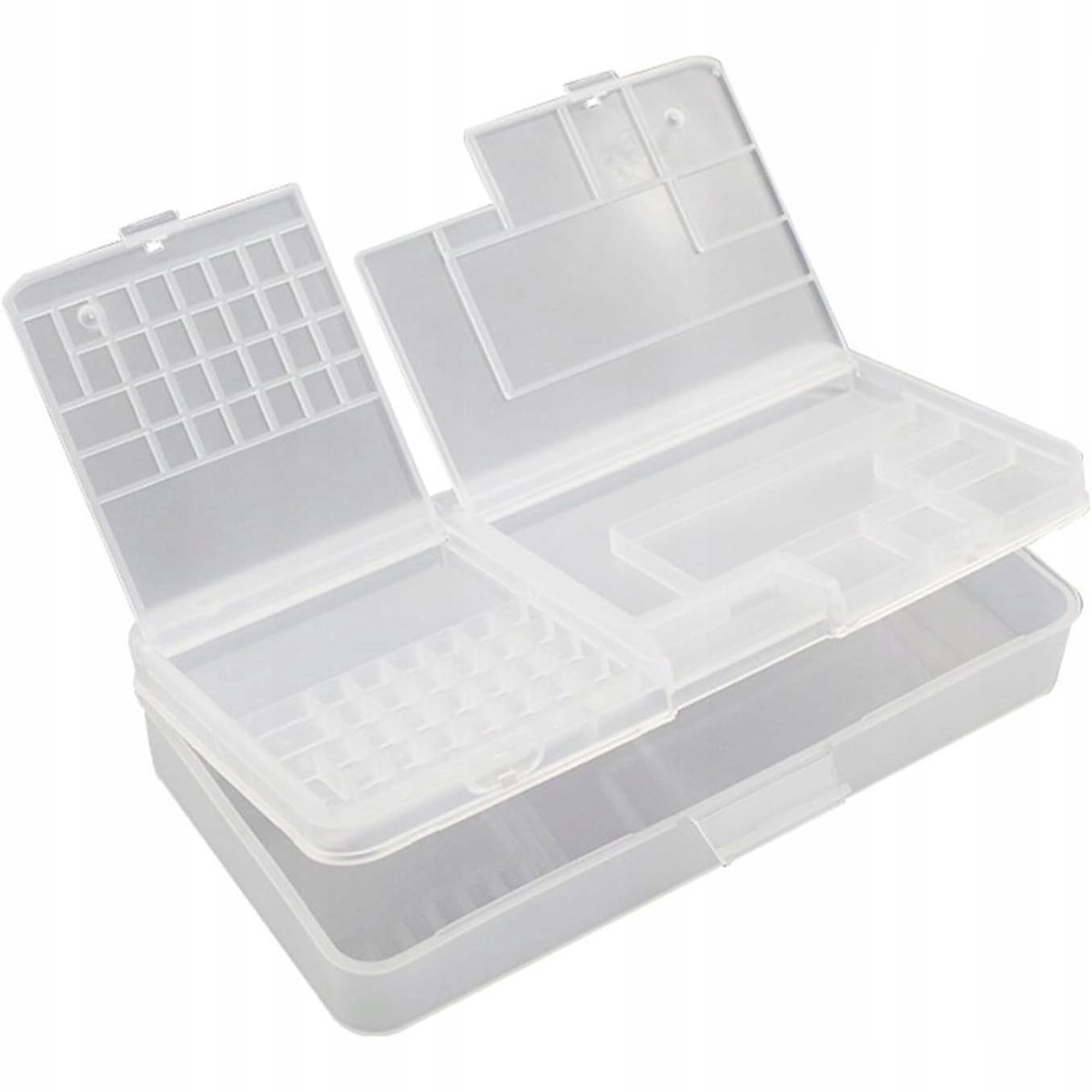 Rosfix Organizerdoos Tweedelig - Duurzaam PP, Doorzichtig - 18,5x9,5x3,6 cm