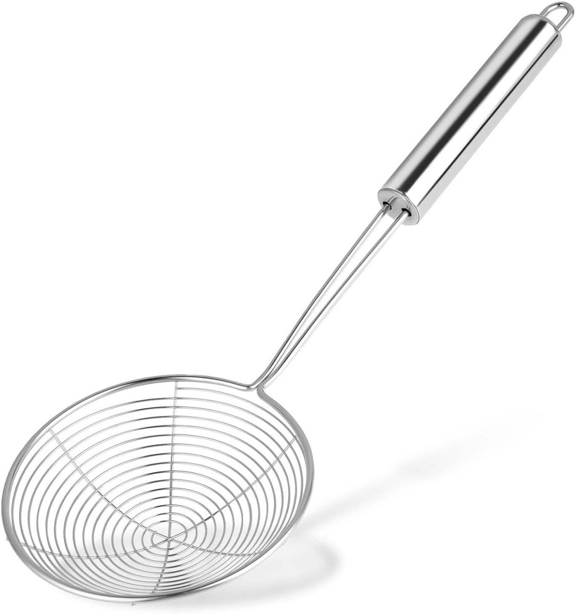 GELLDG Schuim- en afscheplepel - Roestvrijstalen keukenspider met sleuven - 36x11,4cm - Snel uitlekken en eenvoudig schoon te maken - Geschikt voor pasta, koken en bakken - 1 Stuk