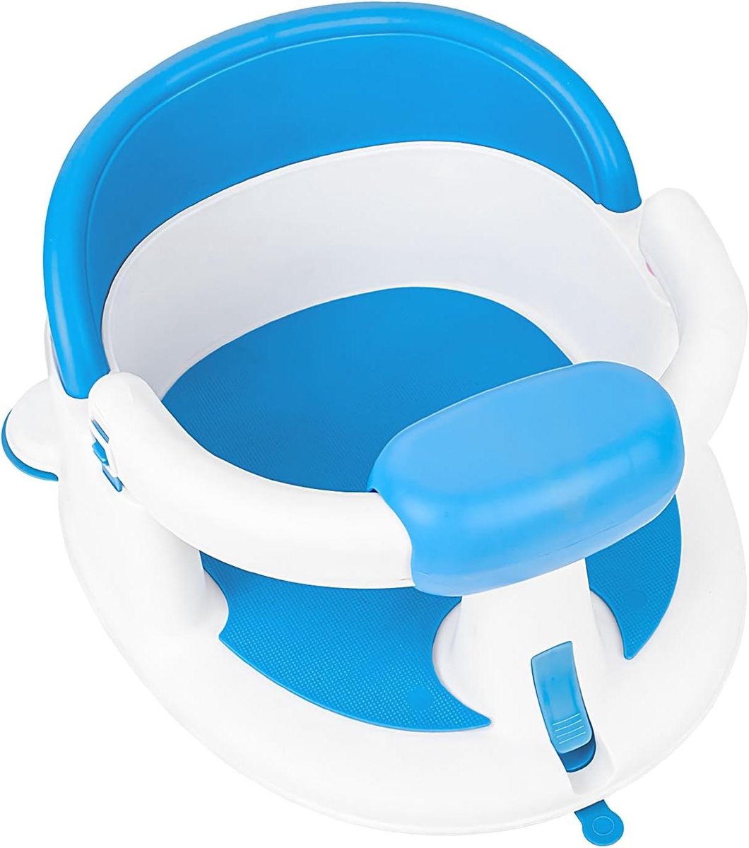 Baby badstoel - Kinder douchestoel - Veilig in bad - Met anti-slip - 36.5 x 20.5 x 19 cm - Blauw