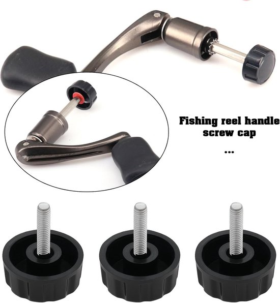10 Stuks Zwarte Schroefkappen voor Vissen Handgrepen - Perfect voor Spinning Knoppen en Rollen — afbeelding 5