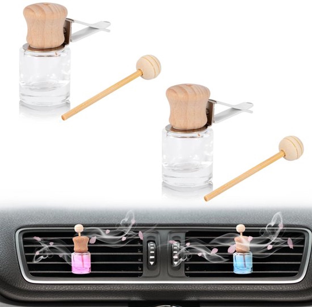 Autoparfum Fles - Cilinder - Auto Geurverfrisser - Luchtverfrisser Auto - Luchtverfrisser Spray - Geurverspreider