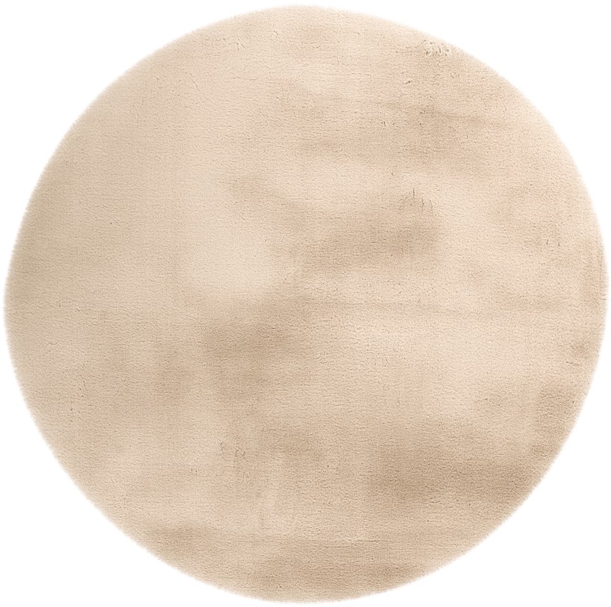 Padiro rond hoogpolig vloerkleed Ø 160 cm - crème / off-white - modern effen design - geschikt voor vloerverwarming - van polyester