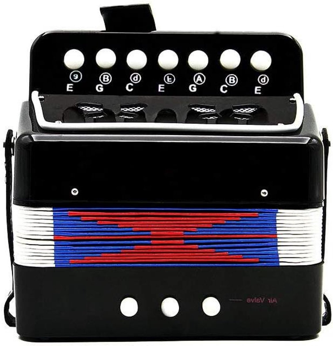 Kinder Accordeon - Speelgoed Accordeon - Muziek Leren - 7 Toetsen 2 Bas - 18x10x16 cm - Kleurrijk
