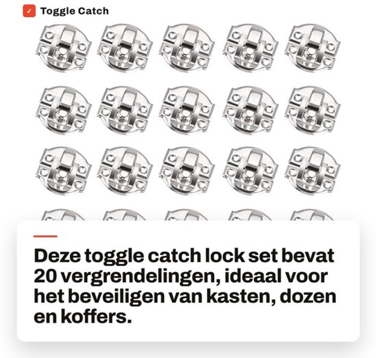 Toggle Catch Lock 20 Stuks voor Kasten en Dozen