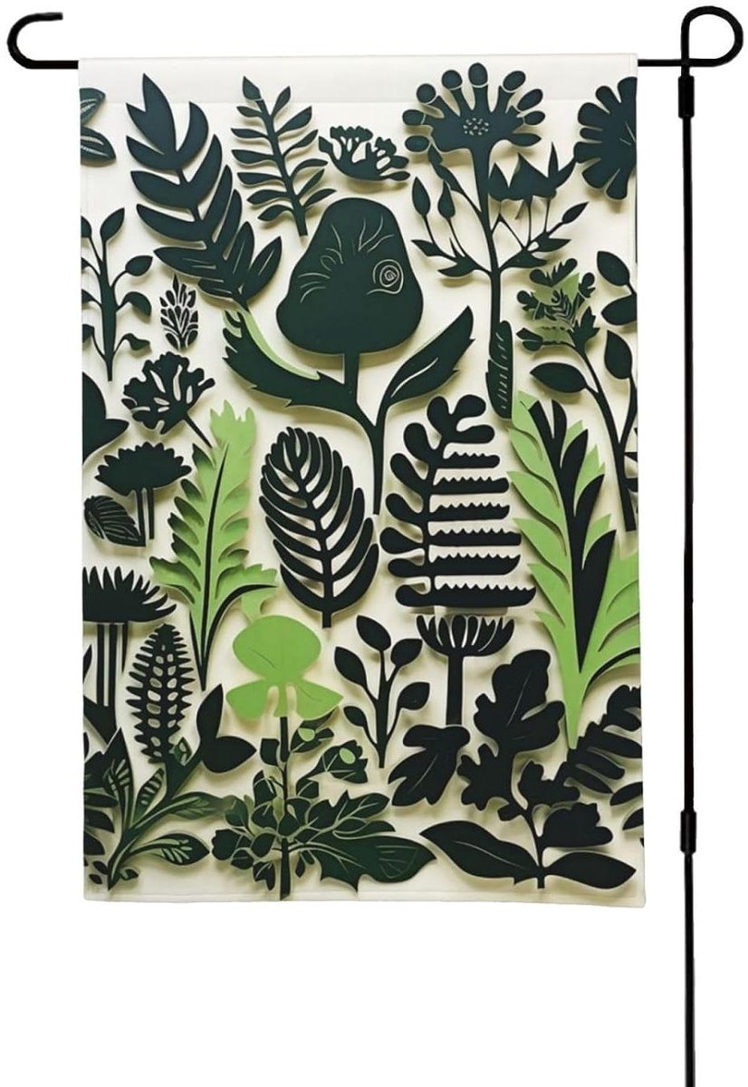 Tuinvlag Dubbelzijdig - Decoratieve Vlag Buiten - Tuin Decoreren - Weerbestendig Materiaal - 30 x 45 cm - Plantenprint