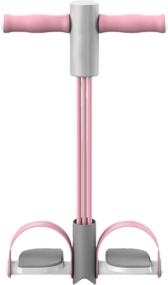 Fitness Band - Lichaamstrainer - Kracht Opbouwen - 6 Elastische Buizen - 126 cm Lengte - Roze