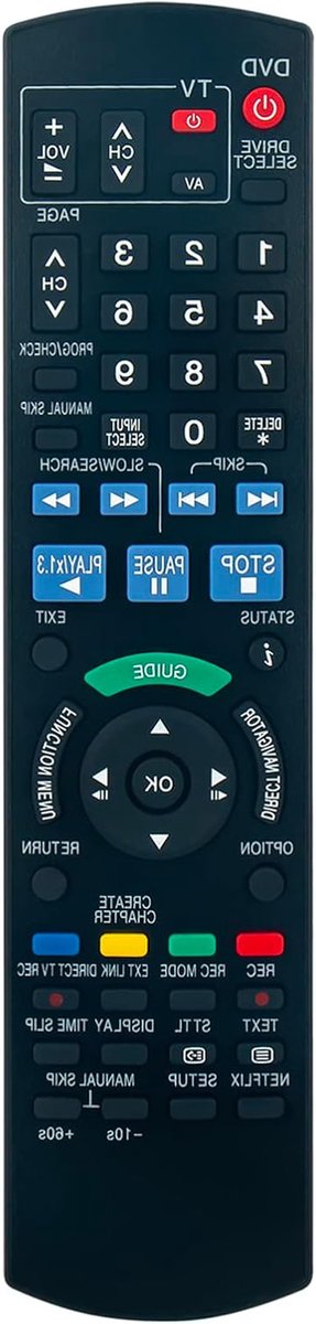 Afstandsbediening - Afstandsbediening - TV Bediening - Geen Programmering Nodig - 18 x 4 x 15 cm - Zwart