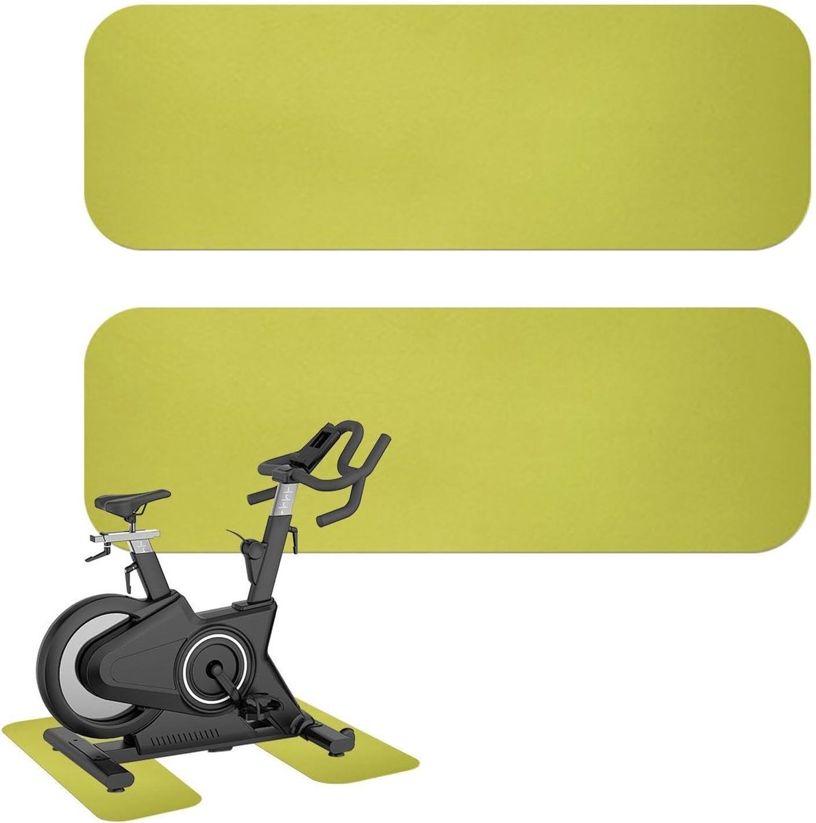 Loopmat voor houten vloeren - Roeitrainerkussen Geluiddempend - Thuis Fitness - Verbeterde schokabsorptie - 25x80cm - Fluorescerend groen