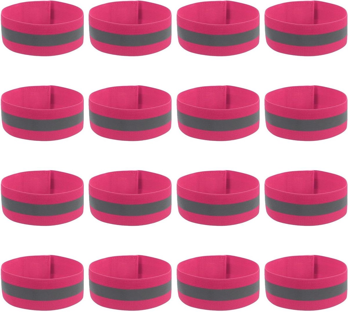 Reflectiebanden Set - Veiligheidsbanden Zichtbaarheid - Veilig op pad - Hoge Zichtbaarheid Materiaal - 35 x 4 cm - Roze
