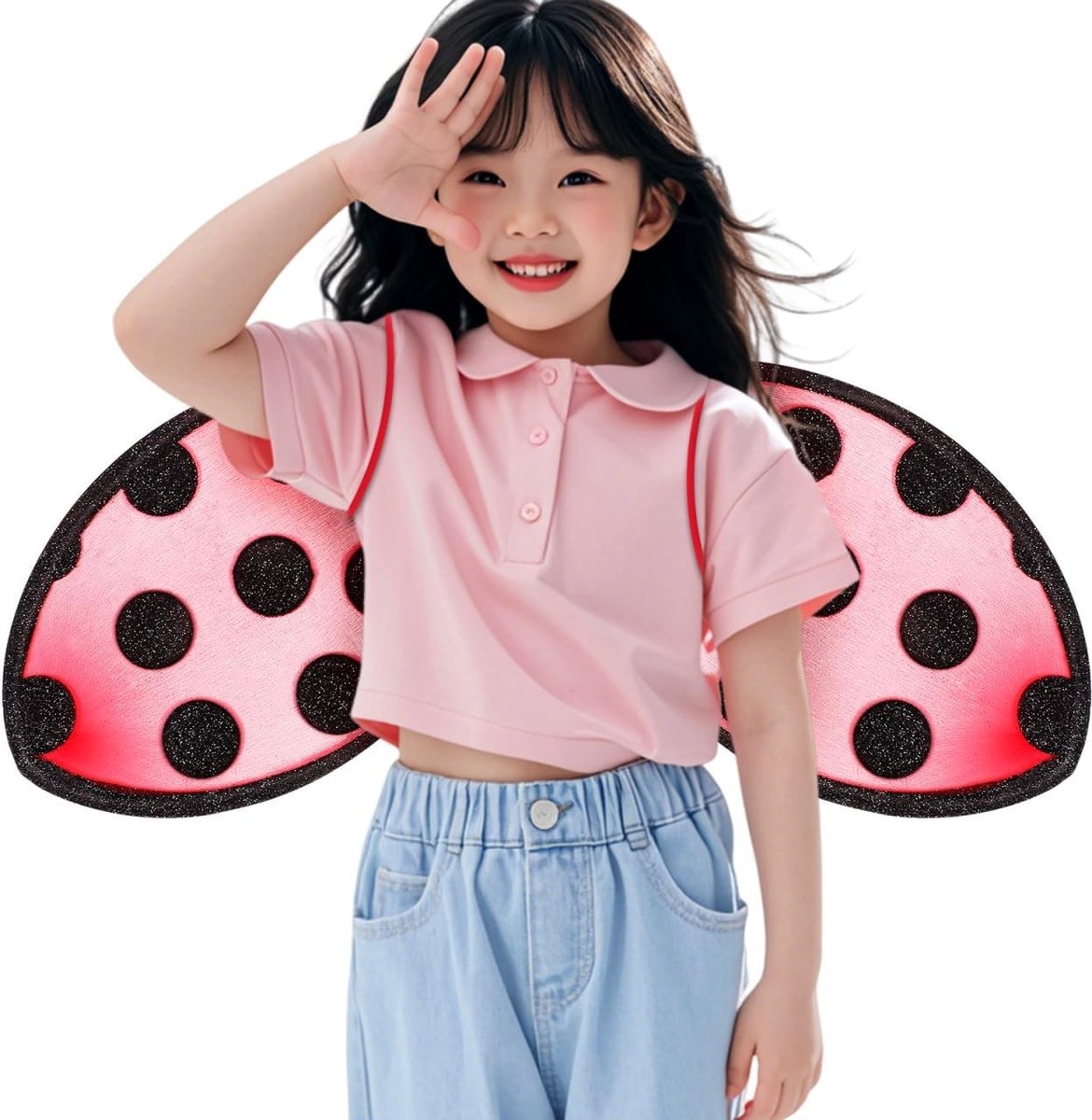 Opvouwbare Lieveheersbeestjesvleugels voor Volwassenen en Kinderen, Ideaal voor Verkleedfeestjes en Theatrale Optredens, Insectenkostuumaccessoires