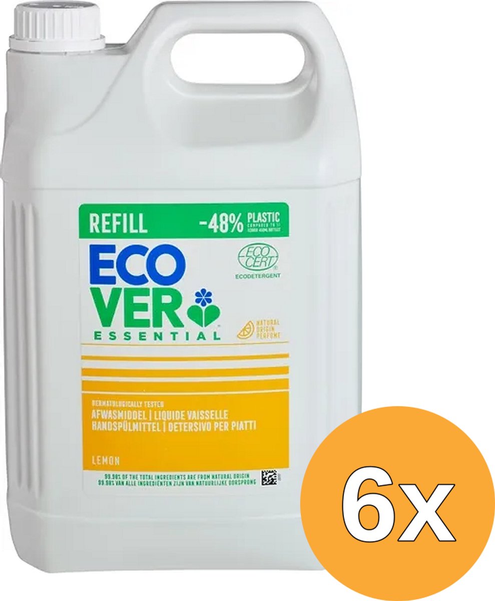 6x Ecover Afwasmiddel Essential Citroen (5000 ml)